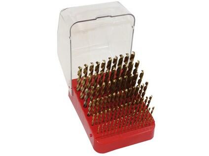 Sada vrtáků 91-dílná 1,00-10,00x0,1mm DIN 338RNHSSTiN Lesklá, stojánek plastový s víkem - SV338RNHSSTIN-91PP