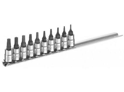1/4" Sada zástrčných hlavic TORX na liště, 10dílná - TNE030703