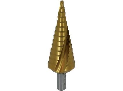 Vrták stupňovitý HSS TiN 4-30mm/14st. 4-6-8-10-12-14-16-18-20-22-24-26-28-30 stopka 10mm - VS2HSSTIN