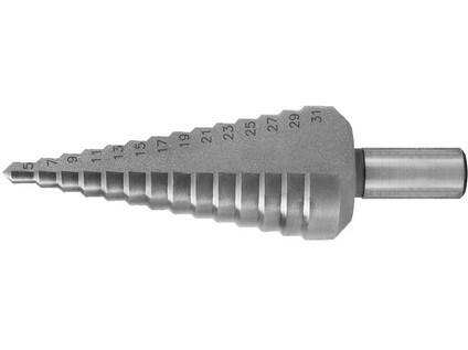 Vrták stupňovitý 5-31, po 2mm HSSE 5;7;9;11;13;15;17;19;21;23;25;27;29;31 stopka 12mm - PA56610-531100
