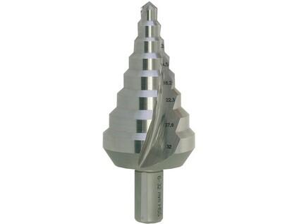 Vrták stupňovitý HSS 6-32mm/8st. - R 6-9-11,2-14,5-18,2-22,3-27,9-32 stopka 10mm - VS6HSS
