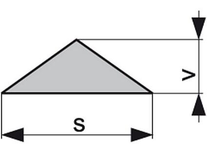 Diamantový pilník trojúhelníkový nízký 5,2x2,3/3 D20 Ra0,08 jemný - URD87-20