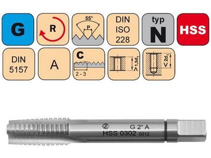 Sadový závitník G1 3/4" I A HSS DIN 5157 - 0302 - CZZ0302-G1-3/4"-I-A