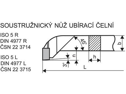 Soustružnický nůž ubírací čelní pravý 32 x 32 S30 - DN3714-3232S30