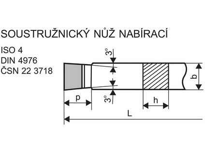 Soustružnický nůž nabírací 20 x 12 S30 - DN3718-2012S30