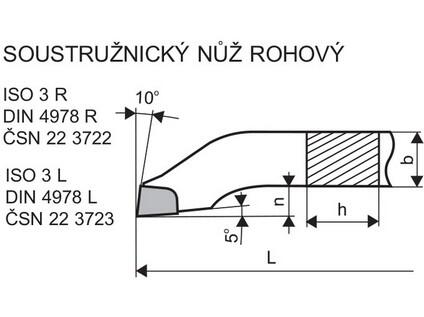 Soustružnický nůž rohový pravý 32 x 20 U30 - DN3722-3220U30