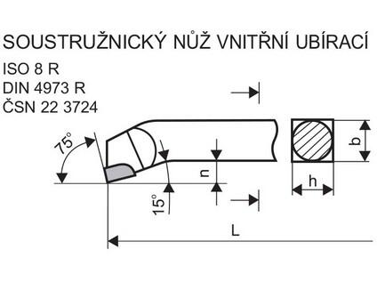 Soustružnický nůž vnitřní ubírací 08 x 08 H10 - DN3724-0808H10