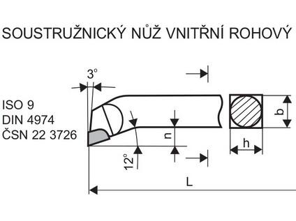 Soustružnický nůž vnitřní rohový 25 x 25 H10 - DN3726-2525H10