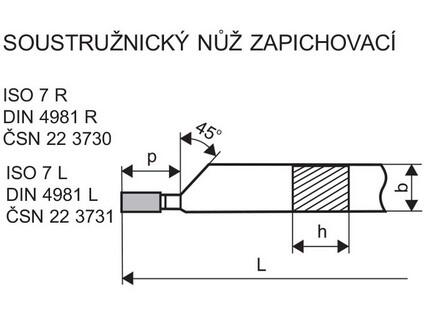 Soustružnický nůž zapichovací pravý 40 x 25 S20 - DN3730-4025S20