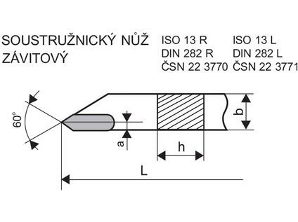 Soustružnický nůž závitový pravý 25 x 16 H10 - DN3770-2516H10