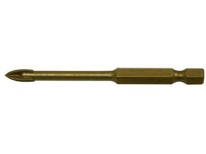 Vrták 4 břitý TiN univerz. do skla a dlaždic 6x75mm  6h.stopka - CZVS4B-0600