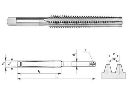 Závitník trapézový 14x4 7H HSS LH ČSN22 3097 levý - BU-TR-3097-14-4-L