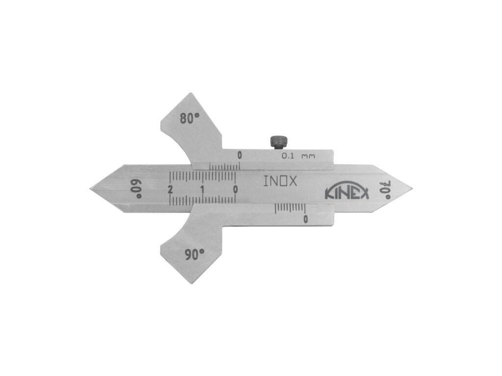 Měrka koutových svarů DIN Analog 0,1 mm, NEREZ 60°,70°,80°,90° 0-20 mm KINEX - KI1120-07-020