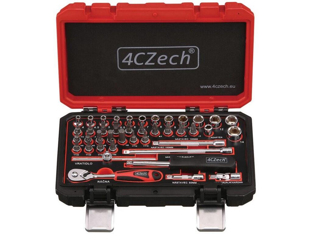 1/4" 42dílná sada nářadí 4-14mm + ráčna 72 zubů - 4CZ-146-42