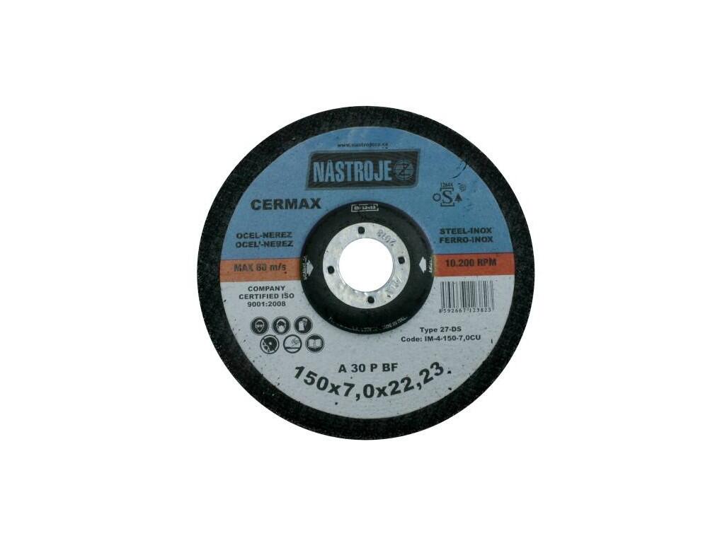 Kotouč brusný 150x7x22 na ocel a nerez A30PBF CerMax - certifikát OSA - IM-4-150-7,0CU