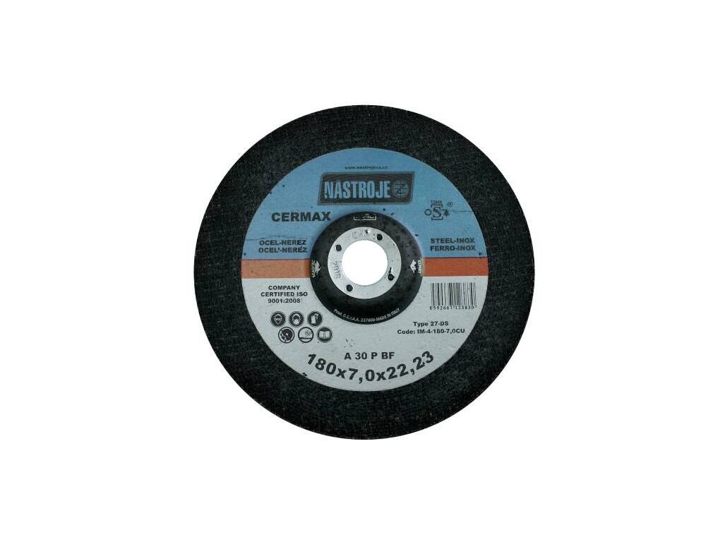 Kotouč brusný 180x7x22 na ocel a nerez A30PBF CerMax - certifikát OSA - IM-4-180-7,0CU