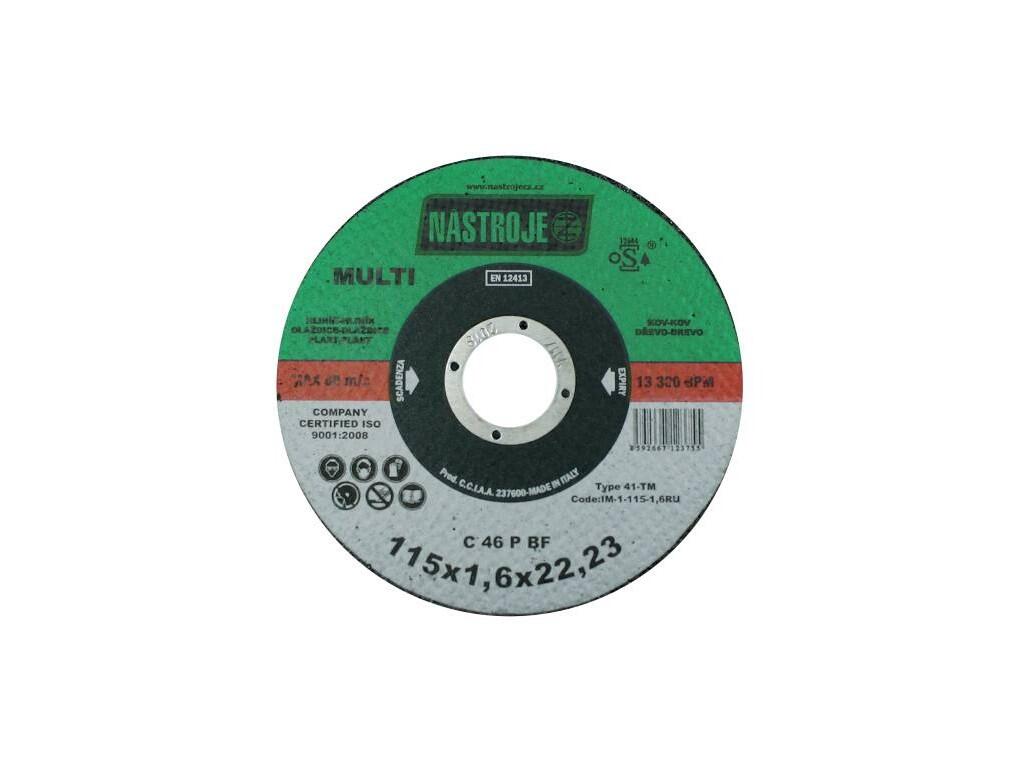 Kotouč řezný 115x1,6x22 MULTI na všechny materiály - certifikát OSA - IM-1-115-1,6RU