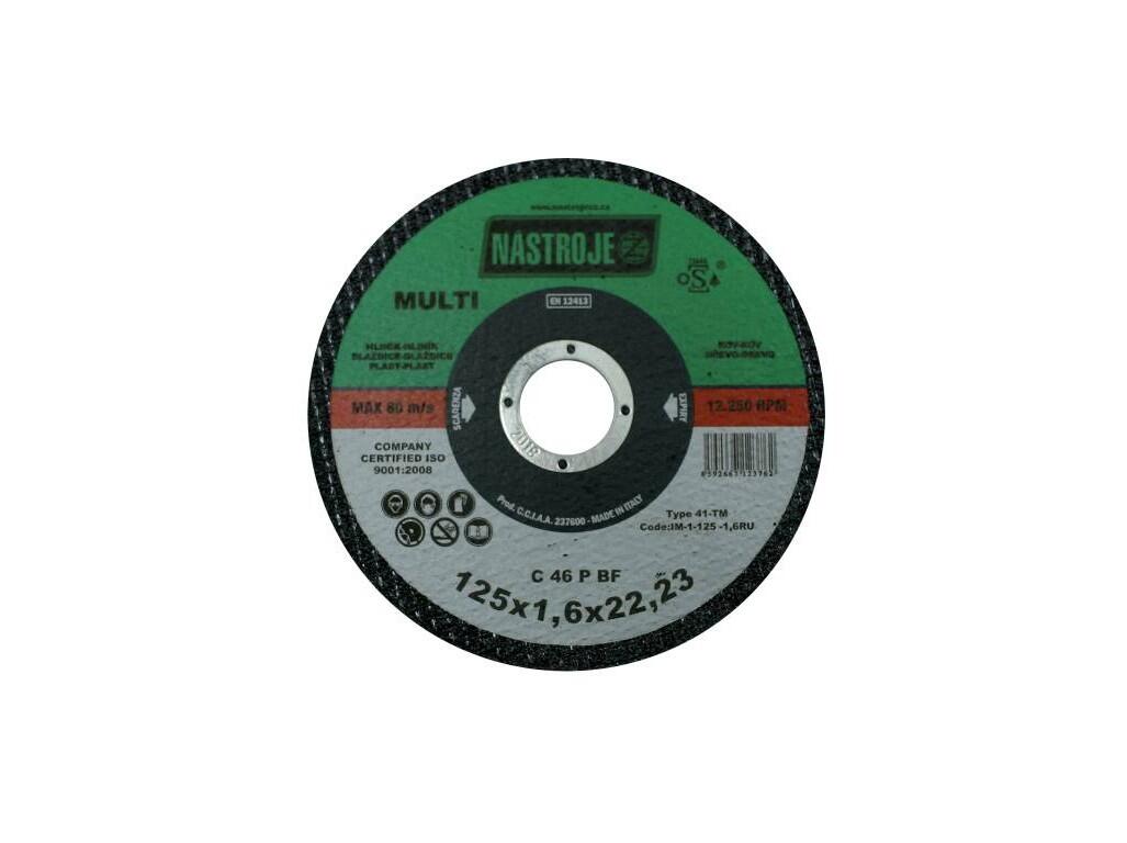 Kotouč řezný 125x1,6x22 MULTI na všechny materiály - certifikát OSA - IM-1-125-1,6RU