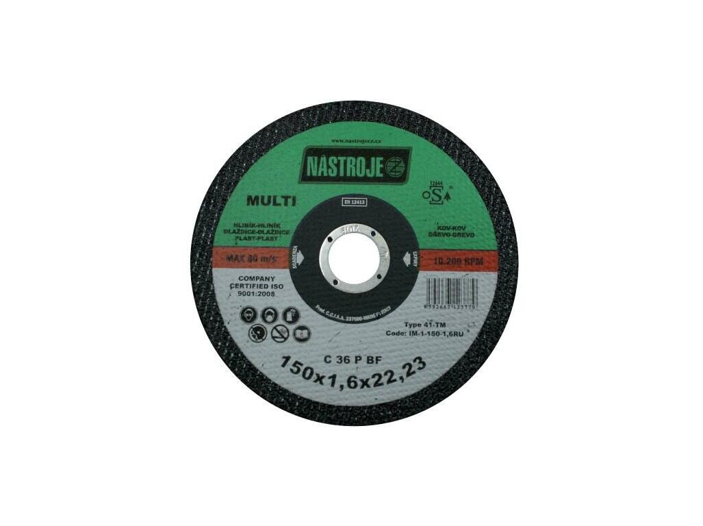 Kotouč řezný 150x1,6x22 MULTI na všechny materiály - certifikát OSA - IM-1-150-1,6RU