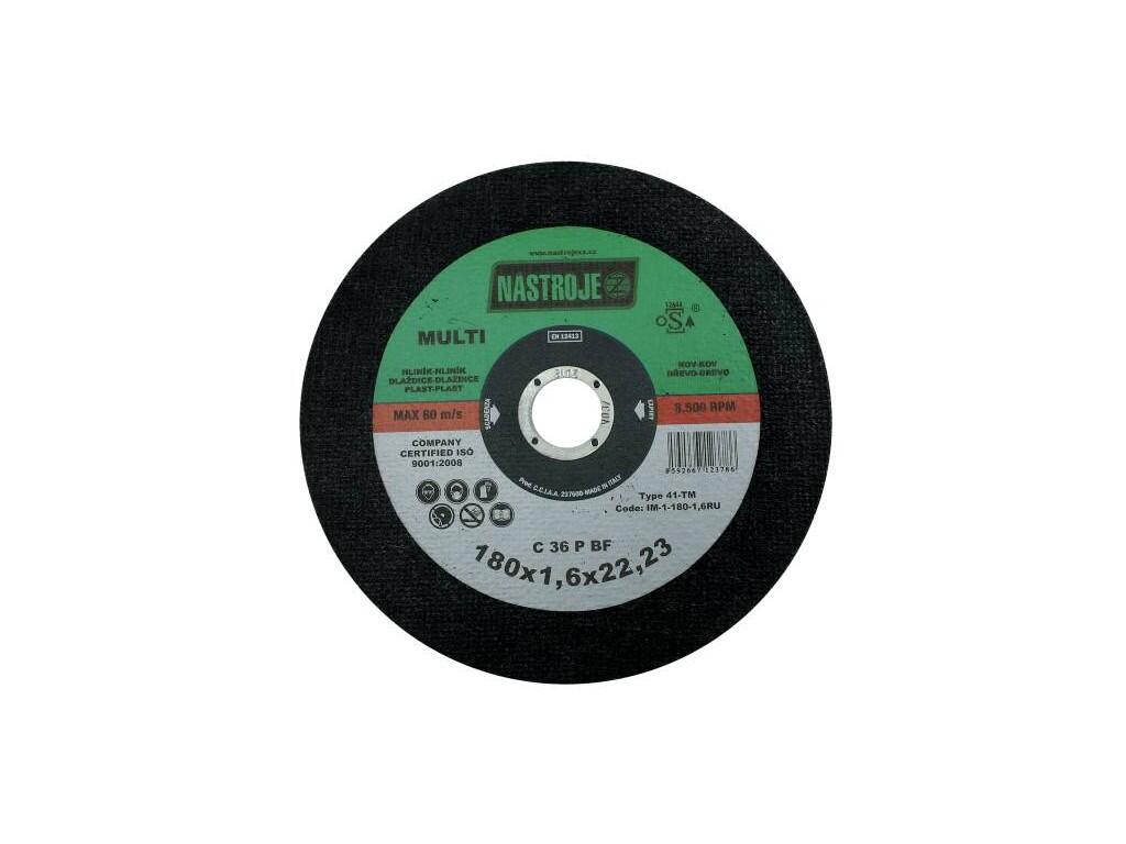 Kotouč řezný 180x1,6x22 MULTI na všechny materiály - certifikát OSA - IM-1-180-1,6RU