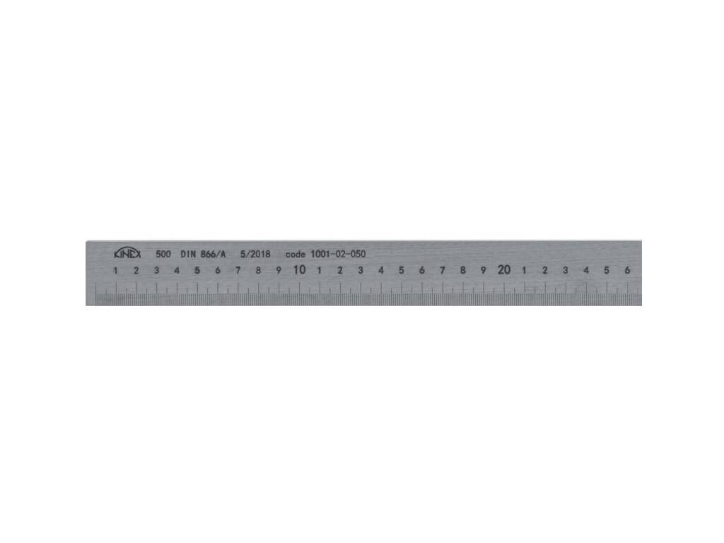 Měřítko NEREZ OCEL 500x30x6 mm ploché s přesahem - popis laserem, DIN 866/A KINEX - KI1001-07-050