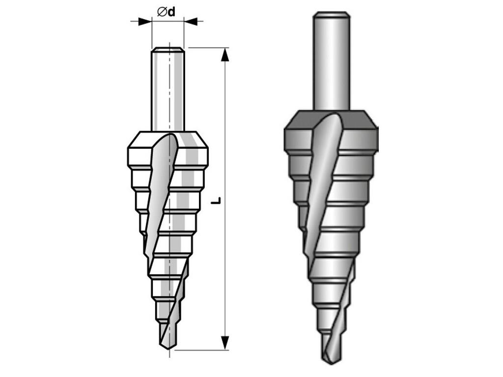 Stupňovitý vrták 4/39 HSS ŠR.DR. - BU648-035