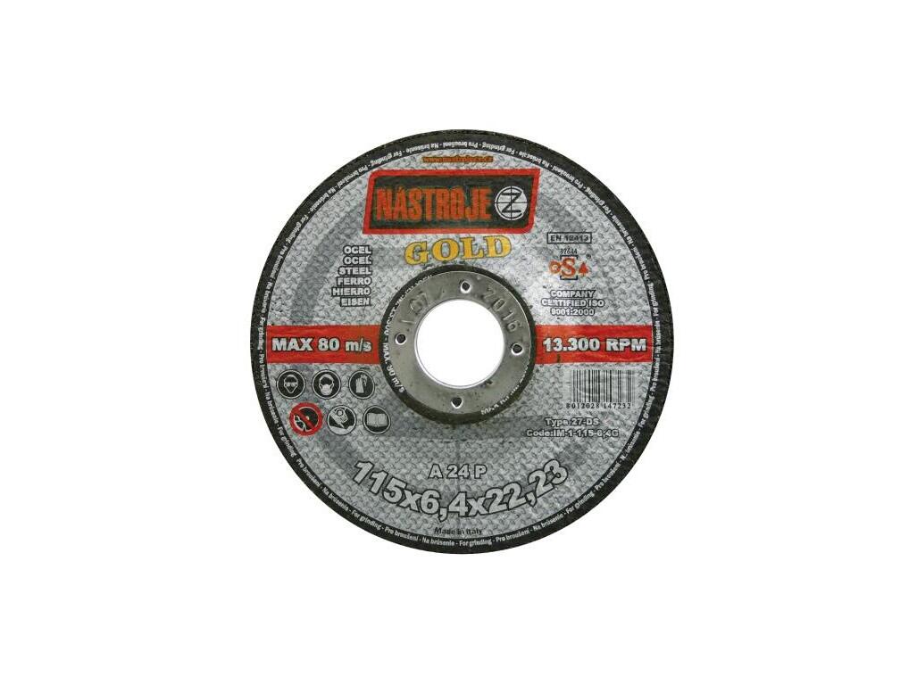 Kotouč brusný gold 230x7,0x22 na ocel - certifikát OSA - IM-1-230-7,0G