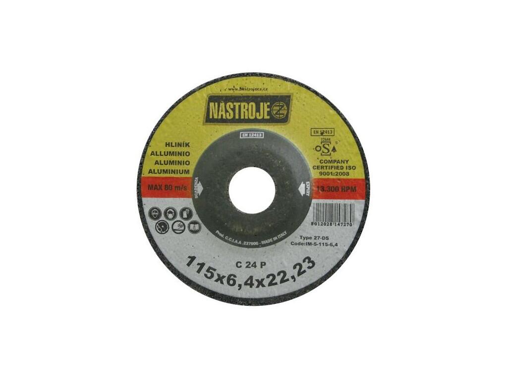 Kotouč brusný 115x6,4x22 na hliník - certifikát OSA - IM-5-115-6,4