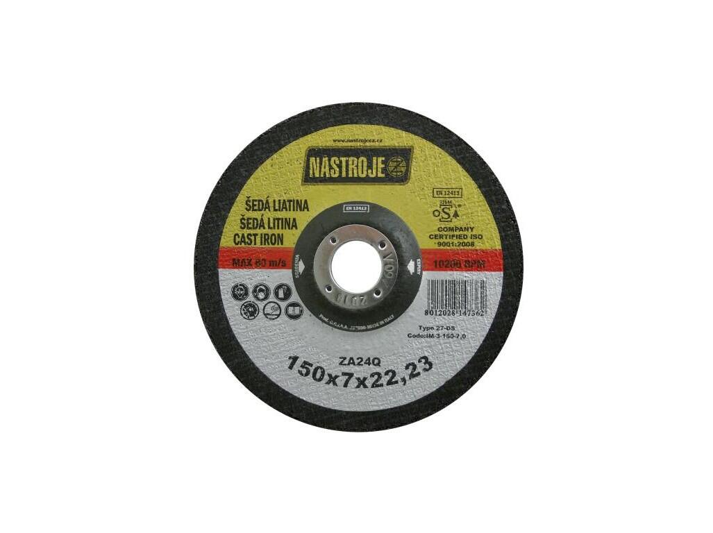 Kotouč brusný zirconium 150x7,0x22 na litinu - certifikát OSA - IM-3-150-7,0