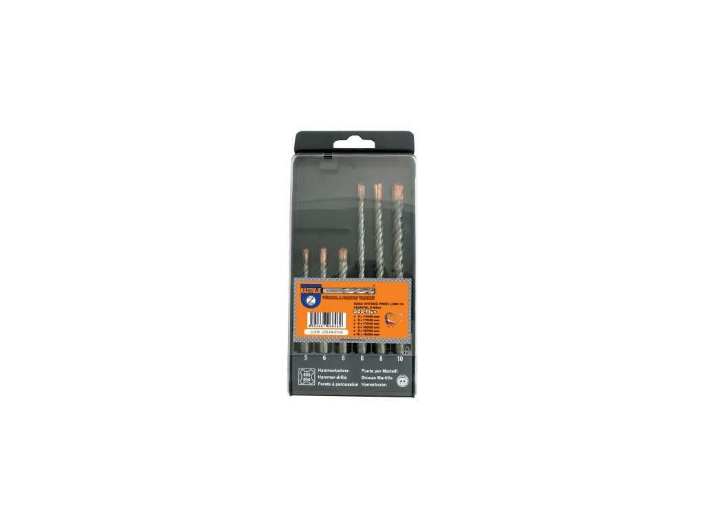 Sada vrtáků SDS+ 6dílná 4b. 5,6,8x110/45 a 6,8,10x160/95 - CZS-P4-SV-02