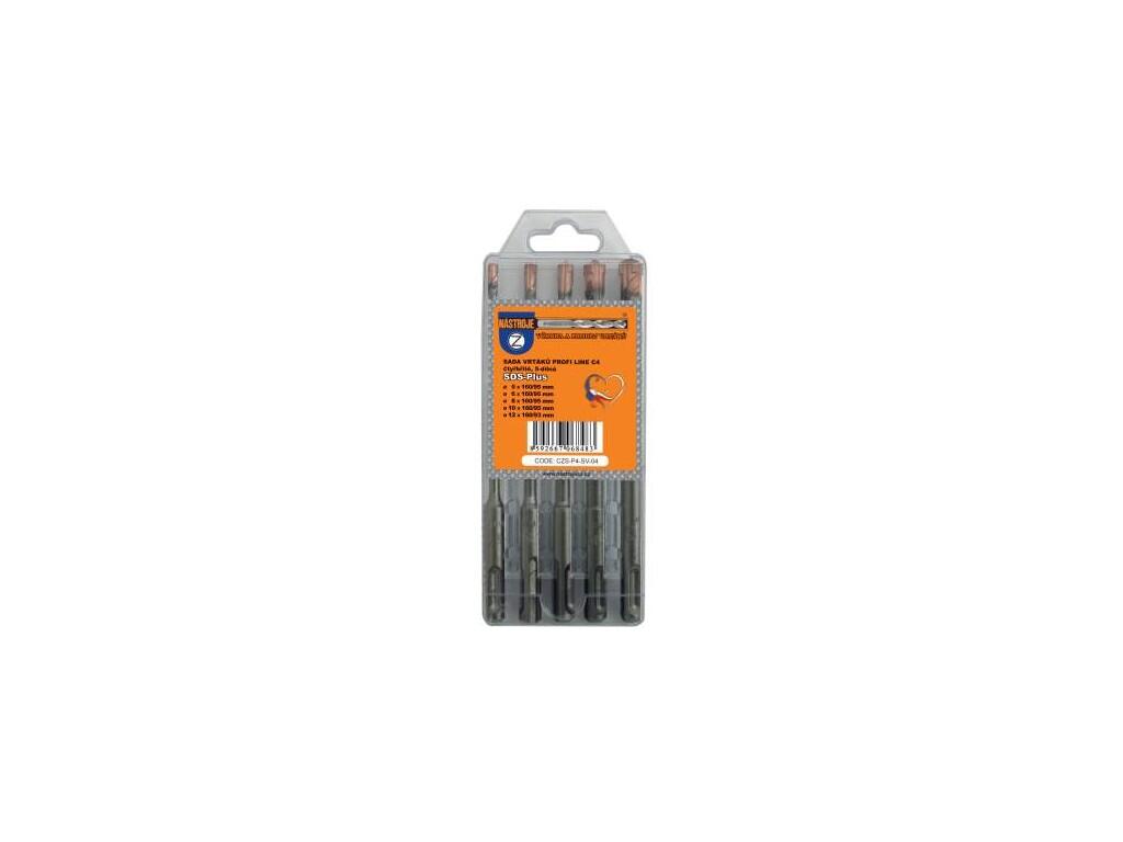 Sada vrtáků SDS+ 5dílná 4b. 5,6,8,10,12x160/95 - CZS-P4-SV-04
