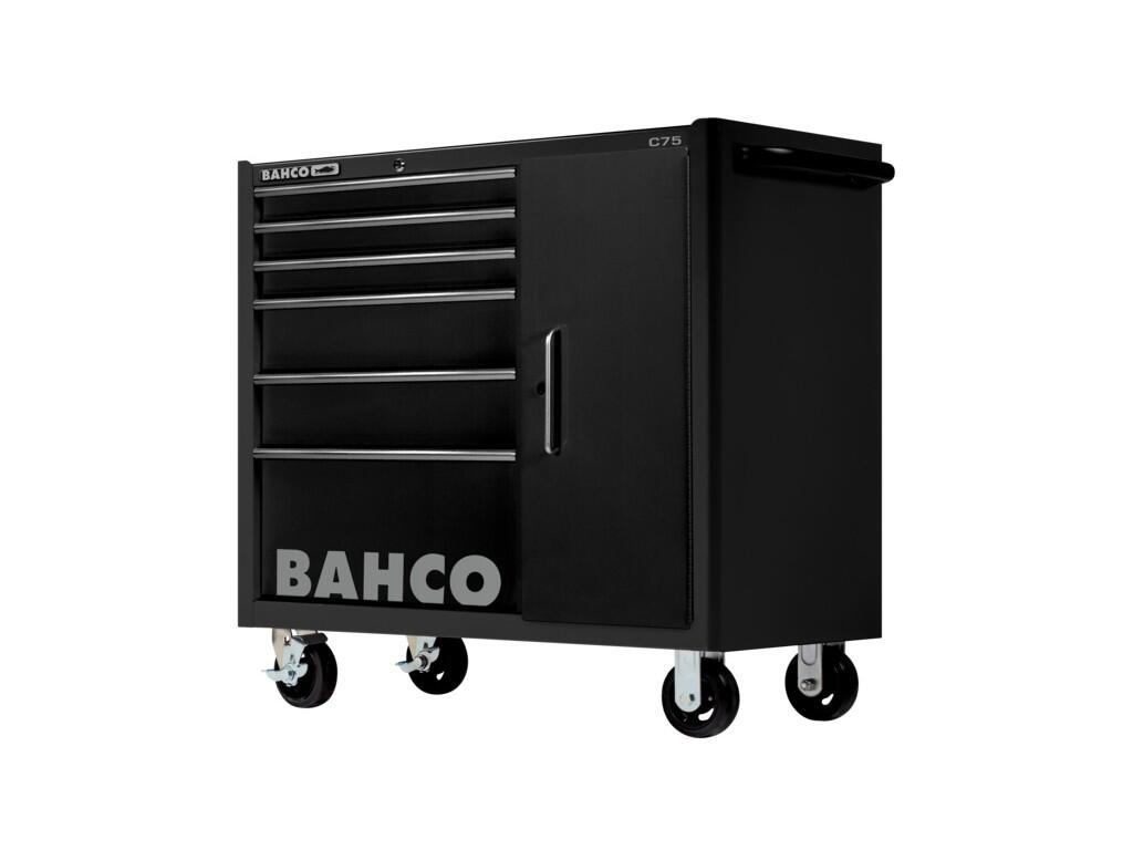 Zásuvkový vozík CLASSIC na nářadí 40" se skříňkou a 6-zásuvkami, černý - BA-1475KXL6CBLACK