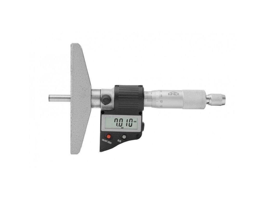 Mikrometrický hloubkoměr ČSN 25 1442, DIN 863 0-25 mm/0,001 mm KINEX - KI7103-02-025