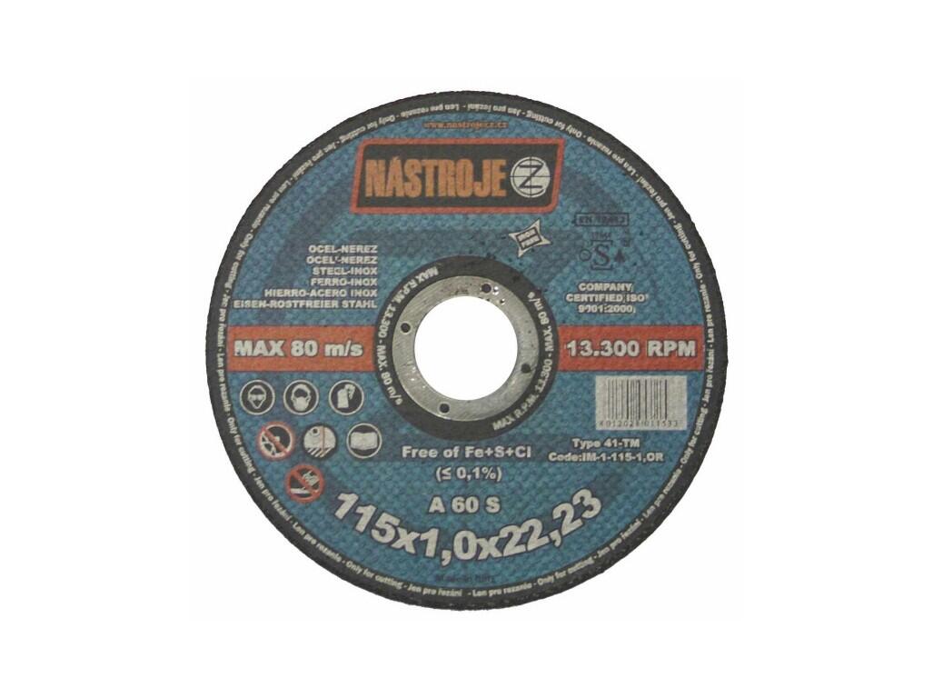 Kotouč řezný 115x1,0x22 na ocel a nerez - certifikát OSA - IM-1-115-1,0R