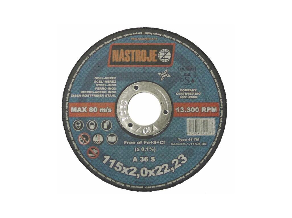 Kotouč řezný 115x2,0x22 na ocel a nerez - certifikát OSA - IM-1-115-2,0R