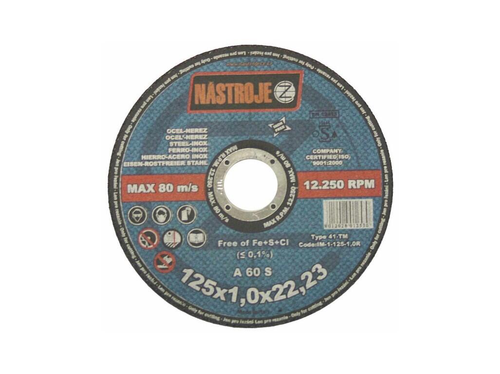 Kotouč řezný 125x1,0x22 na ocel a nerez - certifikát OSA - IM-1-125-1,0R
