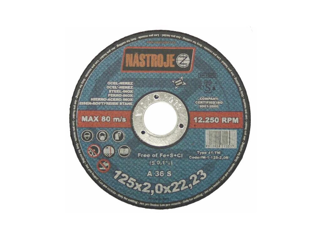 Kotouč řezný 125x2,0x22 na ocel a nerez - certifikát OSA - IM-1-125-2,0R