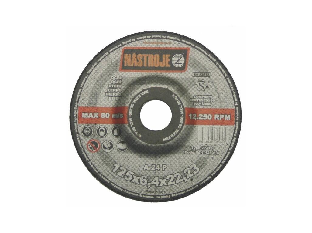 Kotouč brusný 125x6,4x22 na ocel - certifikát OSA - IM-1-125-6,4
