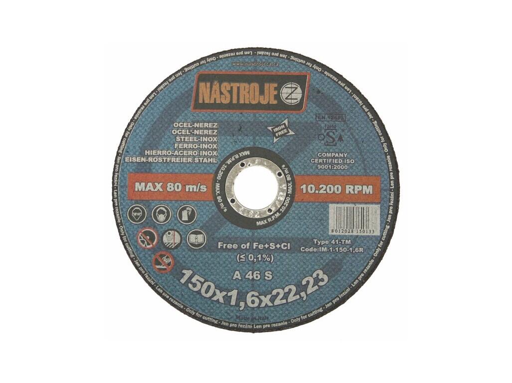 Kotouč řezný 150x1,6x22 na ocel a nerez - certifikát OSA - IM-1-150-1,6R