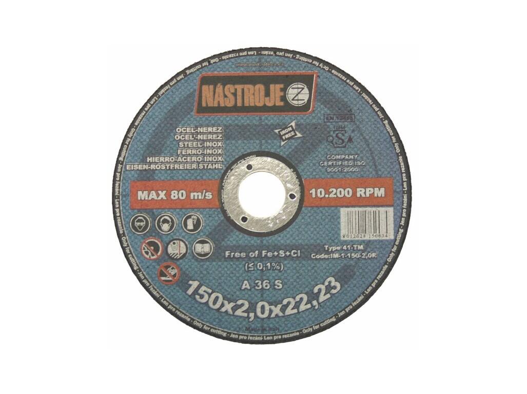 Kotouč řezný 150x2,0x22 na ocel a nerez - certifikát OSA - IM-1-150-2,0R