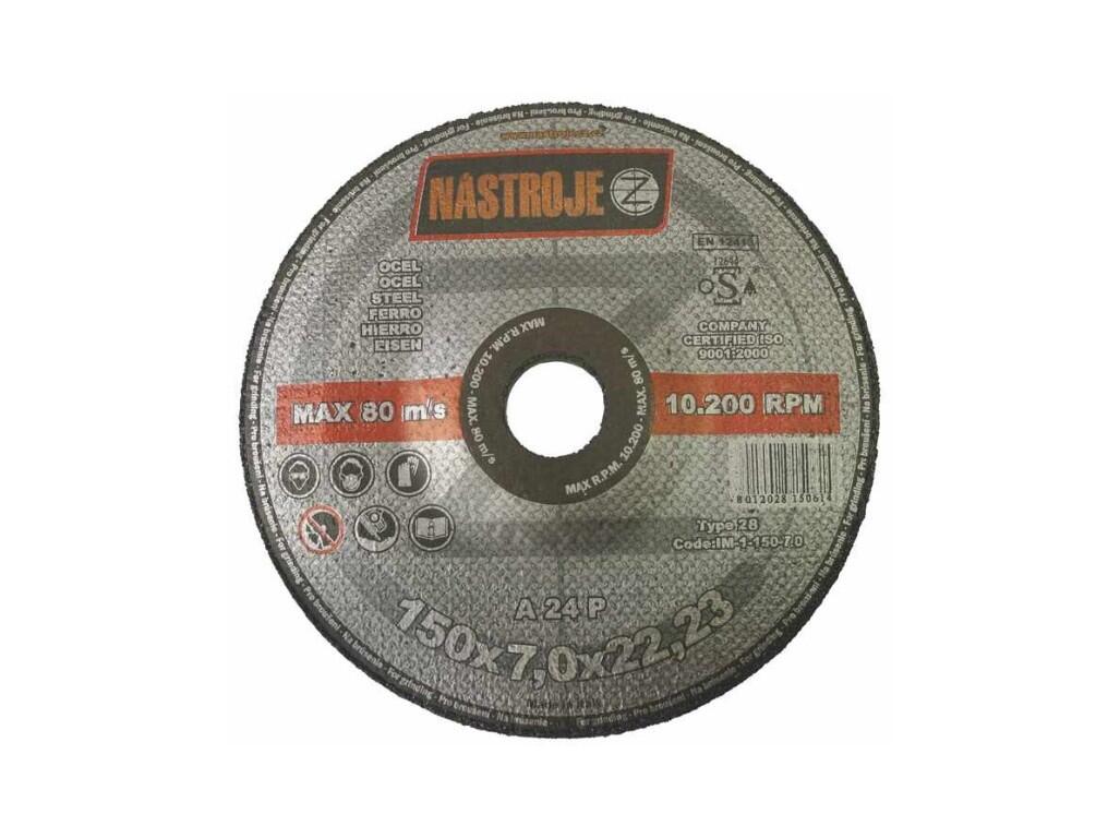 Kotouč brusný talířový 150x7,0x22 A24 P Type 28 na ocel - certifikát OSA - IM-1-150-7,0T