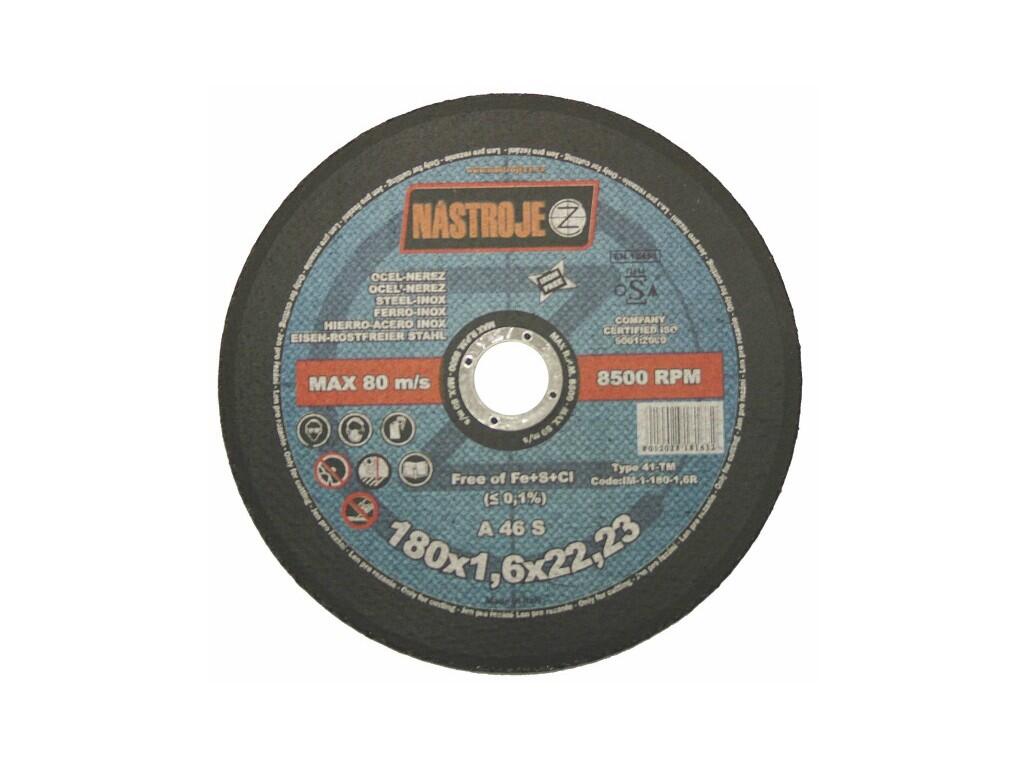 Kotouč řezný 180x1,6x22 na ocel a nerez - certifikát OSA - IM-1-180-1,6R