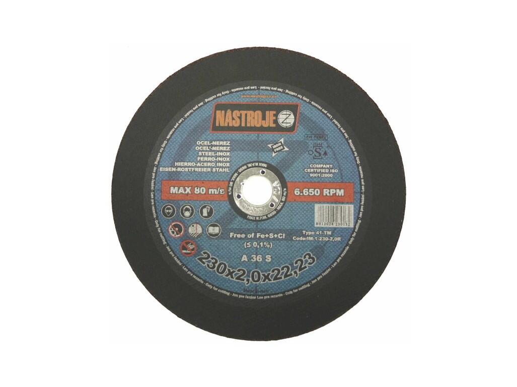 Kotouč řezný 230x2,0x22 na ocel a nerez - certifikát OSA - IM-1-230-2,0R