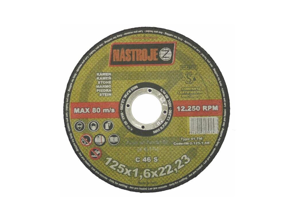 Kotouč řezný 125x1,6x22 na kámen - certifikát OSA - IM-2-125-1,6R