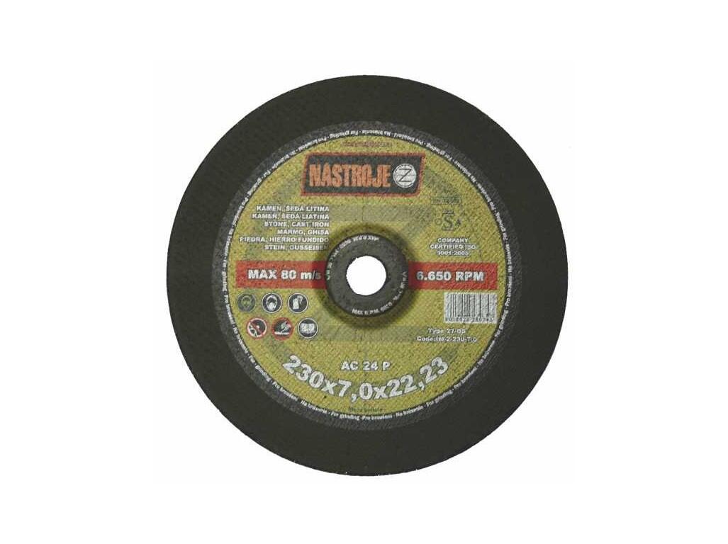 Kotouč brusný 230x7,0x22 na kámen a litinu C24P - certifikát OSA - IM-2-230-7,0