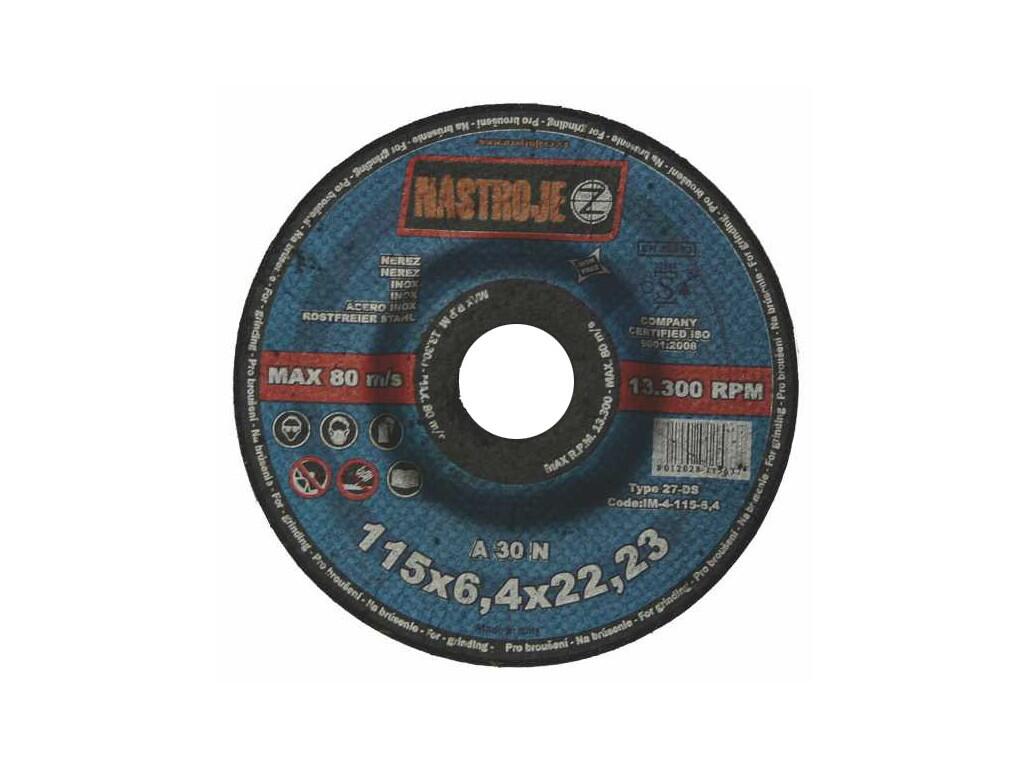 Kotouč brusný 115x6,4x22 na nerez A30N - certifikát OSA - IM-4-115-6,4