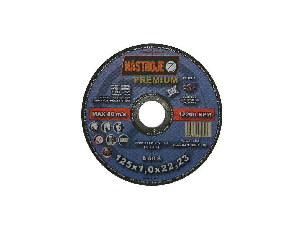 Kotouč řezný 125x1,0x22 na ocel a nerez  PREMIUM - certifikát OSA - IM-1-125-1,0RP