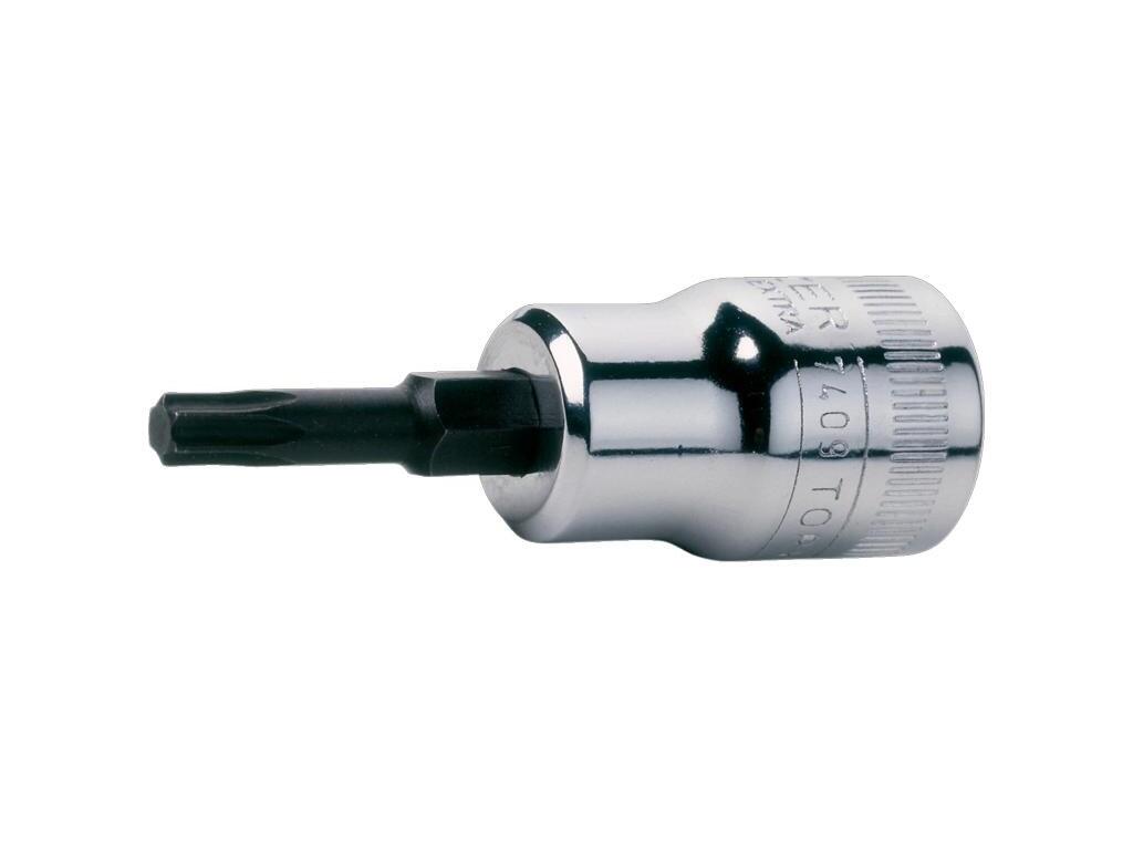 3/8" nástrčný klíč s čtyřhranným unašečem, dlouhý, pro TORX® hlavy šroubů – T45. Baleno na kartě - BA-SB7409TORX-T45-L