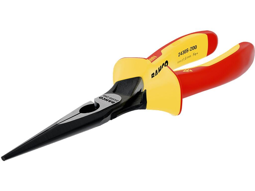 Kleště s dlouhými špičatými čelistmi ERGO™ s izolovanými dvousložkovými rukojeťmi 1000V s fosfátovaným povrchem 160mm - BA-2430 S-160