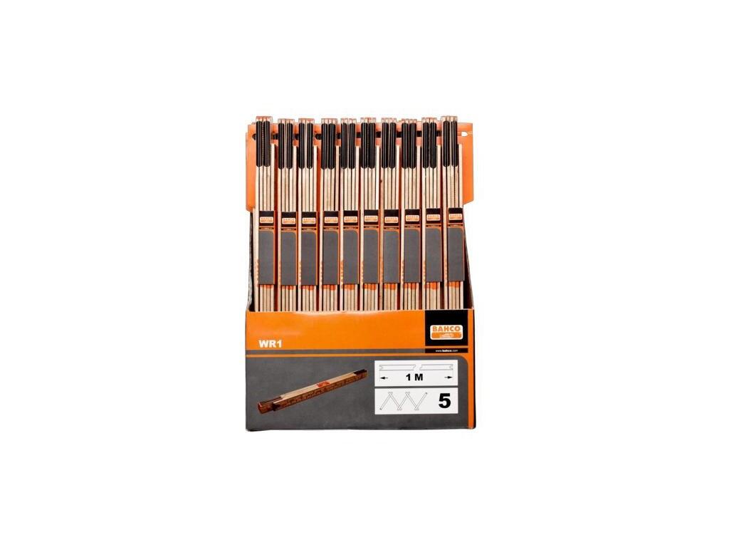 Metr skládací 1m, 5 segmentů, šíře 17mm, 55g, metr./palcový  b50 - BA-WR1